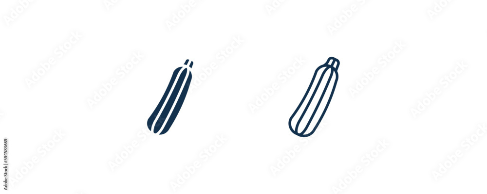 zucchini icon. Outline and filled zucchini icon from vegetables and fruits collection. Line and glyph vector isolated on white background. Editable zucchini symbol. zucchini icon. Outline and filled zucchini icon from vegetables and fruits collection. Line and glyph vector isolated on white background. Editable zucchini symbol.