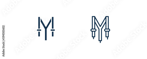 suspenders icon. Outline and filled suspenders icon from fashion and things  collection. Line and glyph vector isolated on white background. Editable suspenders symbol.