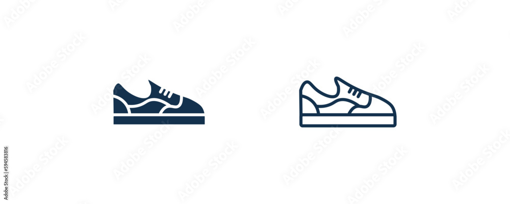 gym shoes icon. Outline and filled gym shoes icon from fashion and things collection. Line and glyph vector isolated on white background. Editable gym shoes symbol. gym shoes icon. Outline and filled gym shoes icon from fashion and things collection. Line and glyph vector isolated on white background. Editable gym shoes symbol.