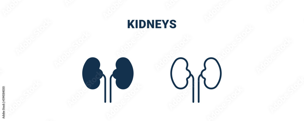 kidneys icon. Outline and filled kidneys icon from medical collection ...