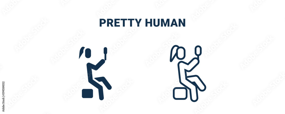 pretty human icon. Outline and filled pretty human icon from feeling and reaction collection. Line and glyph vector isolated on white background. Editable pretty human symbol. pretty human icon. Outline and filled pretty human icon from feeling and reaction collection. Line and glyph vector isolated on white background. Editable pretty human symbol.
