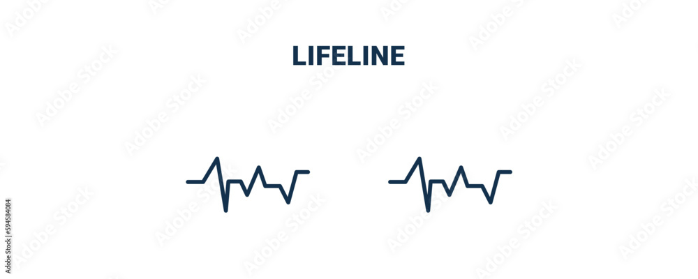 lifeline icon. Outline and filled lifeline icon from medical collection. Line and glyph vector isolated on white background. Editable lifeline symbol