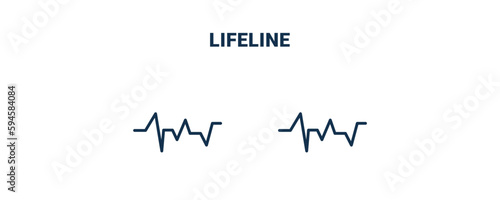 lifeline icon. Outline and filled lifeline icon from medical collection. Line and glyph vector isolated on white background. Editable lifeline symbol