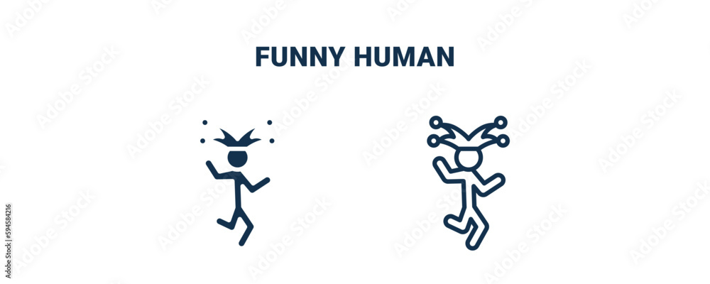 funny human icon. Outline and filled funny human icon from feeling and reaction collection. Line and glyph vector isolated on white background. Editable funny human symbol. funny human icon. Outline and filled funny human icon from feeling and reaction collection. Line and glyph vector isolated on white background. Editable funny human symbol.