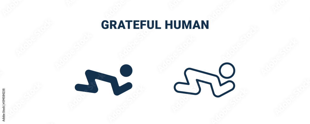 grateful human icon. Outline and filled grateful human icon from feeling and reaction collection. Line and glyph vector isolated on white background. Editable grateful human symbol. grateful human icon. Outline and filled grateful human icon from feeling and reaction collection. Line and glyph vector isolated on white background. Editable grateful human symbol.