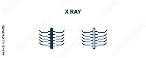 x ray icon. Outline and filled x ray icon from medical collection. Line and glyph vector isolated on white background. Editable x ray symbol