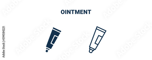 ointment icon. Outline and filled ointment icon from medical collection. Line and glyph vector isolated on white background. Editable ointment symbol