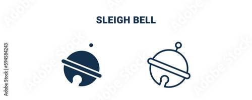 sleigh bell icon. Outline and filled sleigh bell icon from culture and civilization collection. Line and glyph vector isolated on white background. Editable sleigh bell symbol.