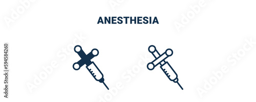 anesthesia icon. Outline and filled anesthesia icon from medical collection. Line and glyph vector isolated on white background. Editable anesthesia symbol