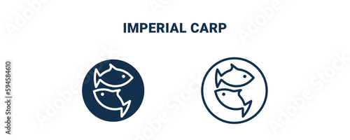 imperial carp icon. Outline and filled imperial carp icon from culture and civilization collection. Line and glyph vector isolated on white background. Editable imperial carp symbol.