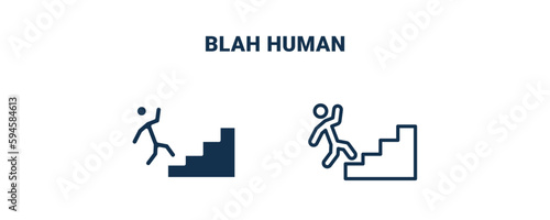 blah human icon. Outline and filled blah human icon from feeling and reaction collection. Line and glyph vector isolated on white background. Editable blah human symbol.