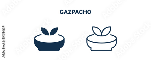 gazpacho icon. Outline and filled gazpacho icon from culture and civilization collection. Line and glyph vector isolated on white background. Editable gazpacho symbol.