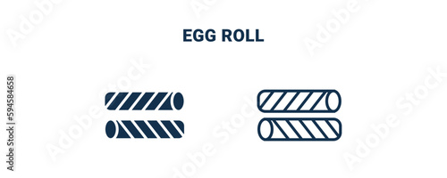 egg roll icon. Outline and filled egg roll icon from culture and civilization collection. Line and glyph vector isolated on white background. Editable egg roll symbol.