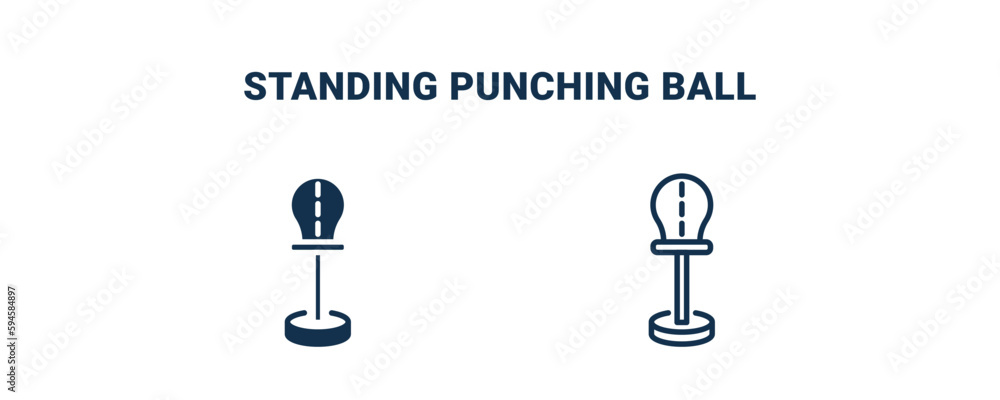 standing punching ball icon. Outline and filled standing punching ball icon from Fitness and Gym collection. Line and glyph vector isolated on white background. Editable standing punching ball symbol. standing punching ball icon. Outline and filled standing punching ball icon from Fitness and Gym collection. Line and glyph vector isolated on white background. Editable standing punching ball symbol.
