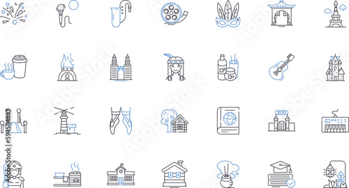 Ethos line icons collection. Integrity, Credibility, Hsty, Trusrthiness, Reliability, Respectability, Authenticity vector and linear illustration. Professionalism,Character,Morality outline signs set