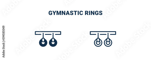 gymnastic rings icon. Outline and filled gymnastic rings icon from Fitness and Gym collection. Line and glyph vector isolated on white background. Editable gymnastic rings symbol.