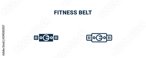 fitness belt icon. Outline and filled fitness belt icon from Fitness and Gym collection. Line and glyph vector isolated on white background. Editable fitness belt symbol.
