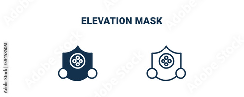 elevation mask icon. Outline and filled elevation mask icon from Fitness and Gym collection. Line and glyph vector isolated on white background. Editable elevation mask symbol.