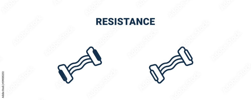 resistance icon. Outline and filled resistance icon from Fitness and Gym collection. Line and glyph vector isolated on white background. Editable resistance symbol.