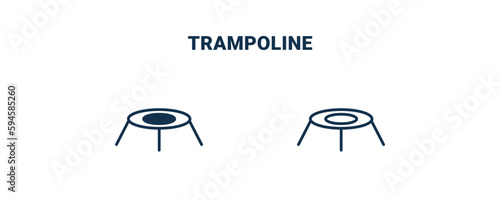 trampoline icon. Outline and filled trampoline icon from Fitness and Gym collection. Line and glyph vector isolated on white background. Editable trampoline symbol.
