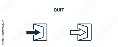 quit icon. Outline and filled quit icon from Human Resources collection. Line and glyph vector isolated on white background. Editable quit symbol.