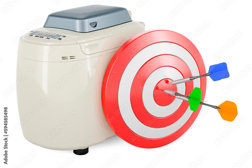 Bread making machine and target with arrows. 3D rendering Bread making machine and target with arrows. 3D rendering