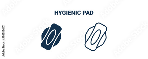 hygienic pad icon. Outline and filled hygienic pad icon from Hygiene and Sanitation collection. Line and glyph vector isolated on white background. Editable hygienic pad symbol.
