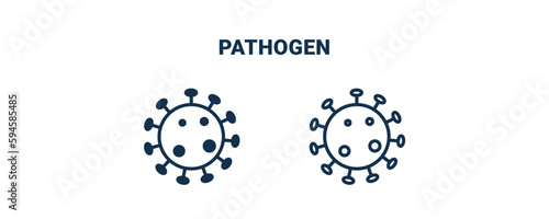 pathogen icon. Outline and filled pathogen icon from Hygiene and Sanitation collection. Line and glyph vector isolated on white background. Editable pathogen symbol.