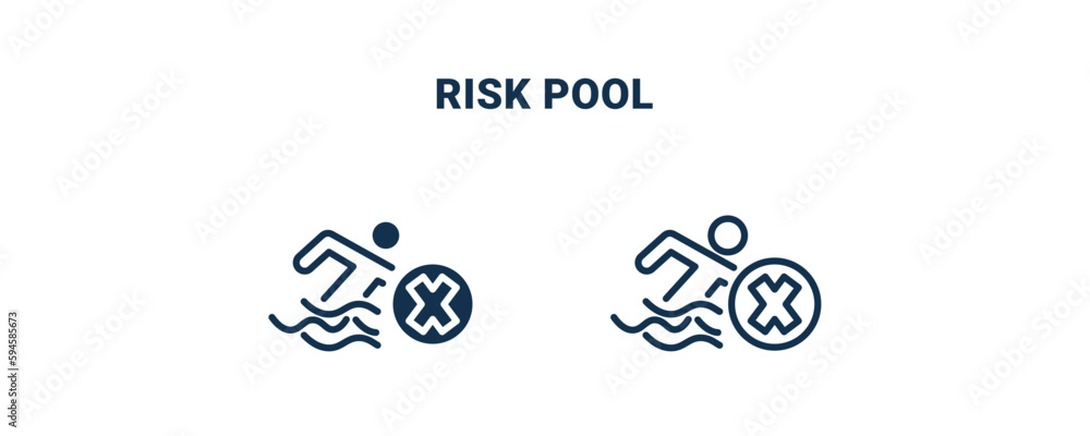 risk pool icon. Outline and filled risk pool icon from Insurance and Coverage collection. Line and glyph vector isolated on white background. Editable risk pool symbol.