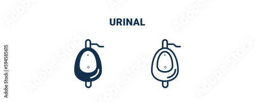 urinal icon. Outline and filled urinal icon from Hygiene and Sanitation collection. Line and glyph vector isolated on white background. Editable urinal symbol.