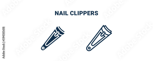 nail clippers icon. Outline and filled nail clippers icon from Hygiene and Sanitation collection. Line and glyph vector isolated on white background. Editable nail clippers symbol.
