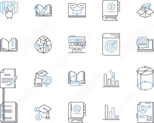 tutelage line icons collection. Mentorship, Guidance, Apprenticeship, Coaching, Training, Support, Education vector and linear illustration. Instruction,Direction,Guardianship outline signs set