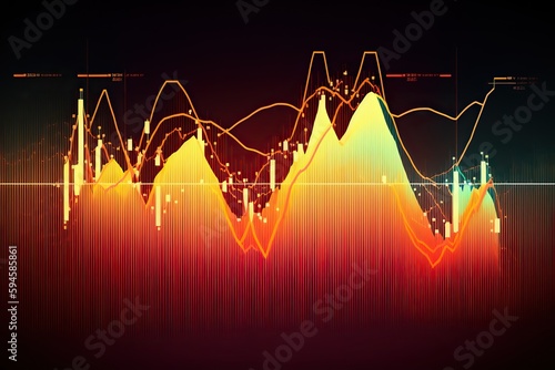 AI Generative. AI Generated. Finane stock trade growth chart diagram statistics. Can be used for finance money analysis income marketing or economy strategy. Graphic Art photo