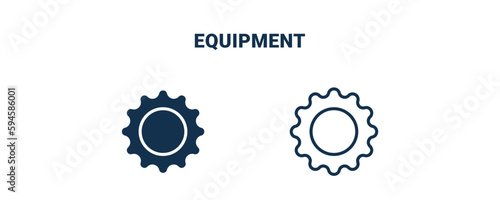 equipment icon. Outline and filled equipment icon from sport and game collection. Line and glyph vector isolated on white background. Editable equipment symbol.