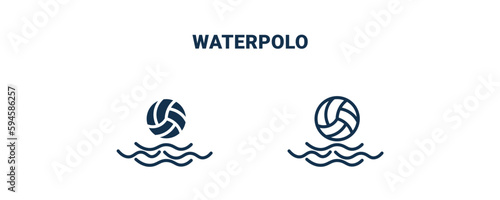 waterpolo icon. Outline and filled waterpolo icon from sport and game collection. Line and glyph vector isolated on white background. Editable waterpolo symbol.