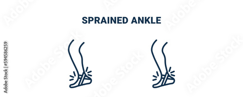 sprained ankle icon. Outline and filled sprained ankle icon from sport and game collection. Line and glyph vector isolated on white background. Editable sprained ankle symbol.