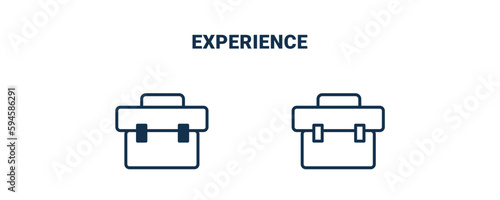 experience icon. Outline and filled experience icon from startup and strategy collection. Line and glyph vector isolated on white background. Editable experience symbol.