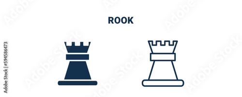 rook icon. Outline and filled rook icon from startup and strategy collection. Line and glyph vector isolated on white background. Editable rook symbol.