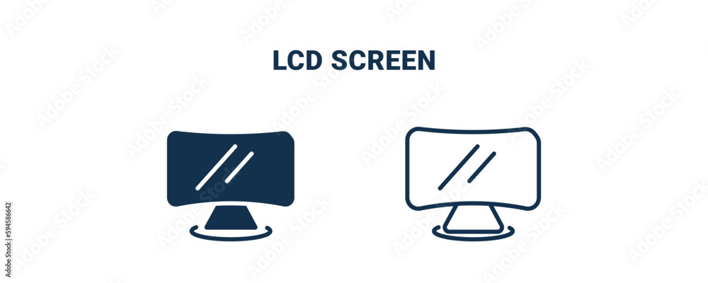 lcd screen icon. Outline and filled lcd screen icon from technology collection. Line and glyph vector isolated on white background. Editable lcd screen symbol. lcd screen icon. Outline and filled lcd screen icon from technology collection. Line and glyph vector isolated on white background. Editable lcd screen symbol.
