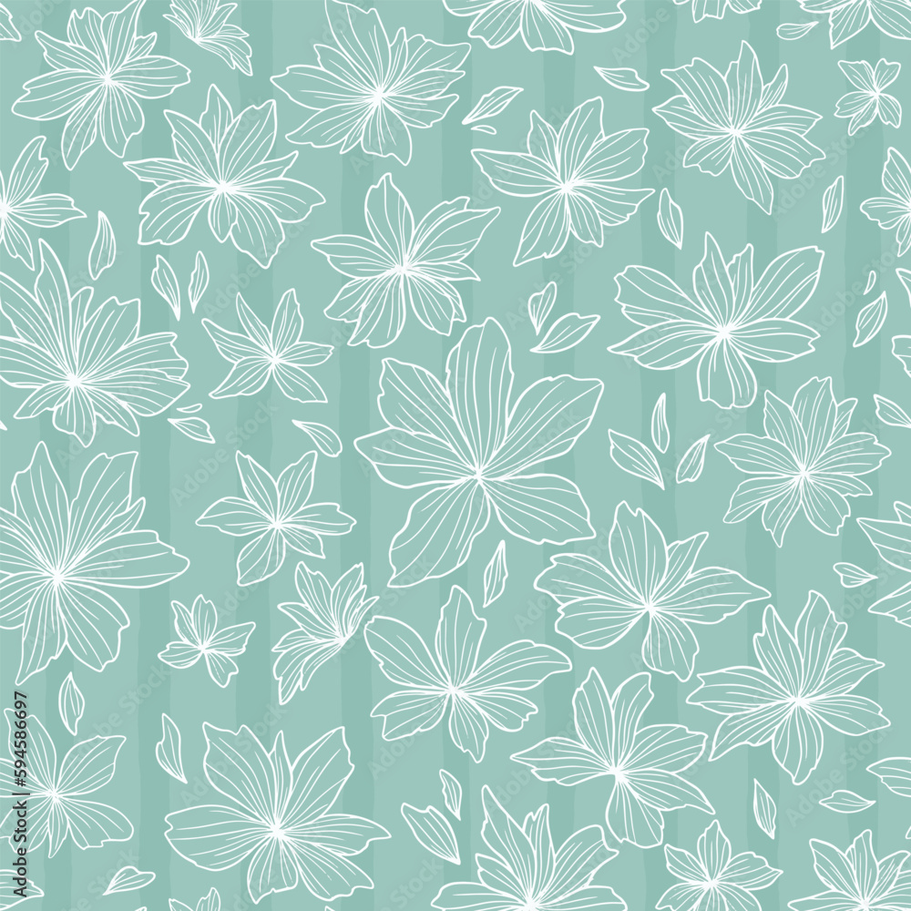 Azalea flower seamless repeat pattern. Vector illustration background Azalea flower seamless repeat pattern. Vector illustration background