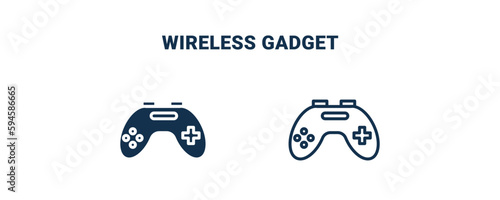 wireless gadget icon. Outline and filled wireless gadget icon from technology collection. Line and glyph vector isolated on white background. Editable wireless gadget symbol.