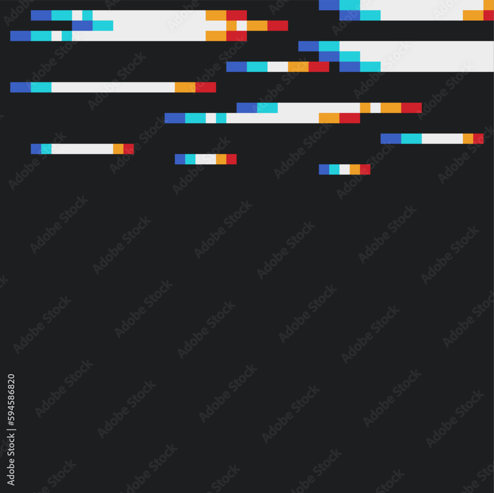 Pixelated White Clouds With Lens Leak, Black Background Pixelated White Clouds With Lens Leak, Black Background