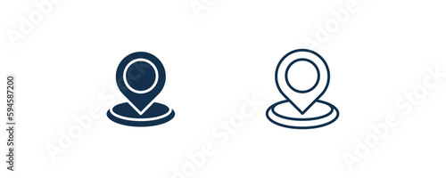 geolocation icon. Outline and filled geolocation icon from artificial intellegence collection. Line and glyph vector isolated on white background. Editable geolocation symbol.