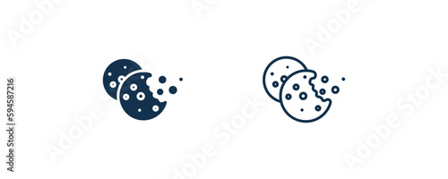 cookies icon. Outline and filled cookies icon from artificial intellegence collection. Line and glyph vector isolated on white background. Editable cookies symbol.