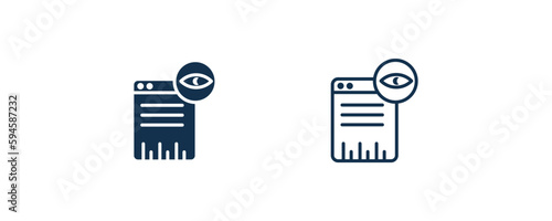page views icon. Outline and filled page views icon from artificial intellegence collection. Line and glyph vector isolated on white background. Editable page views symbol.