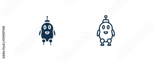 robot icon. Outline and filled robot icon from artificial intellegence collection. Line and glyph vector isolated on white background. Editable robot symbol.