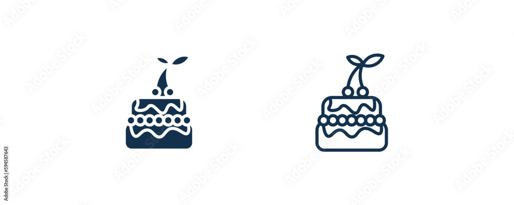 decorated cake icon. Outline and filled decorated cake icon from restaurant collection. Line and glyph vector isolated on white background. Editable decorated cake symbol. decorated cake icon. Outline and filled decorated cake icon from restaurant collection. Line and glyph vector isolated on white background. Editable decorated cake symbol.