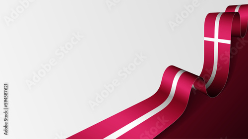 Denmark ribbon flag background.