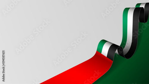 EAU ribbon flag background.