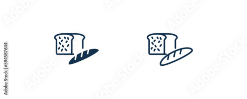load of bread icon. Outline and filled load of bread icon from restaurant collection. Line and glyph vector isolated on white background. Editable load of bread symbol.